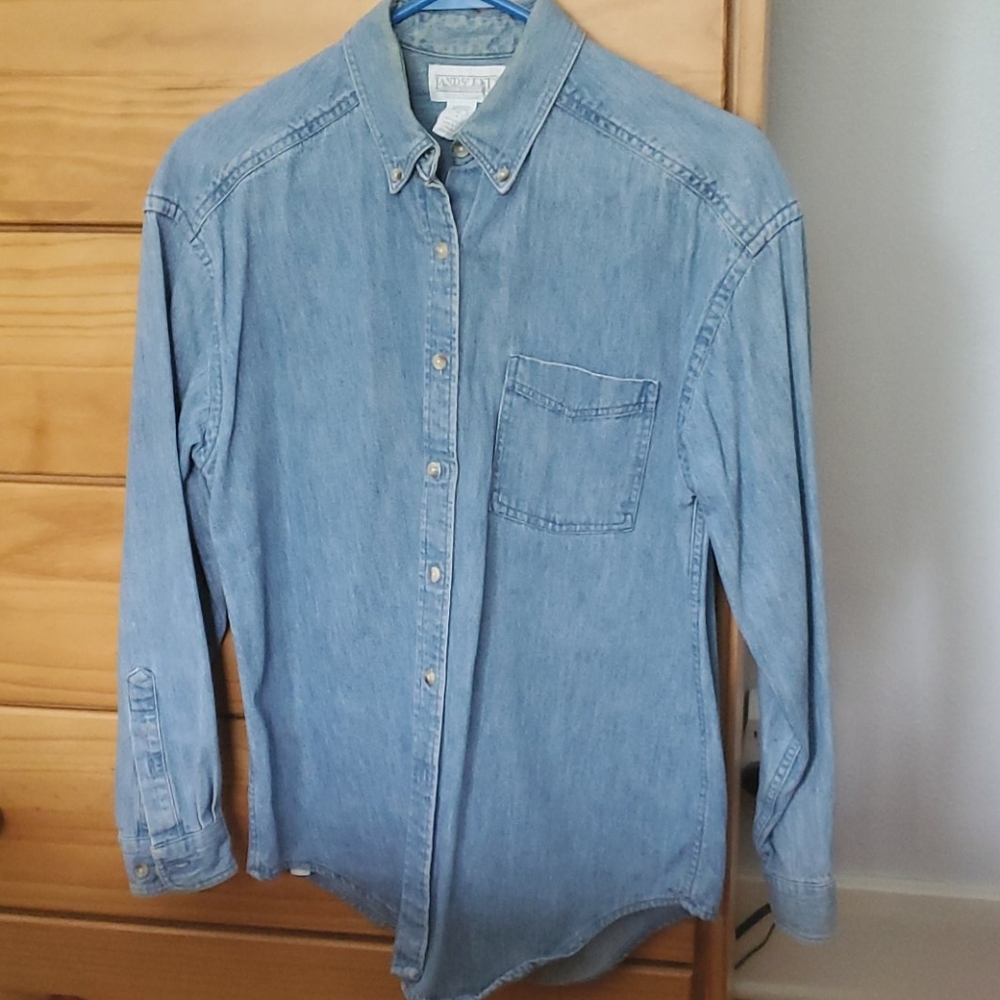 Lands End Women's Denim button up shirt